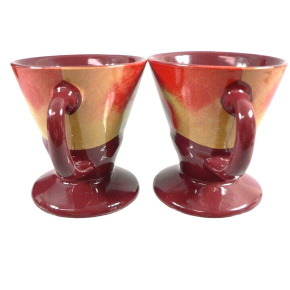 Expresso Cups Mardi Gras Jester Musical Image Signed Linda Frichtel 1999 in Gold - Picture 3 of 11